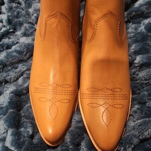 Ralph Lauren Tan Leather Western Cowboy Boots